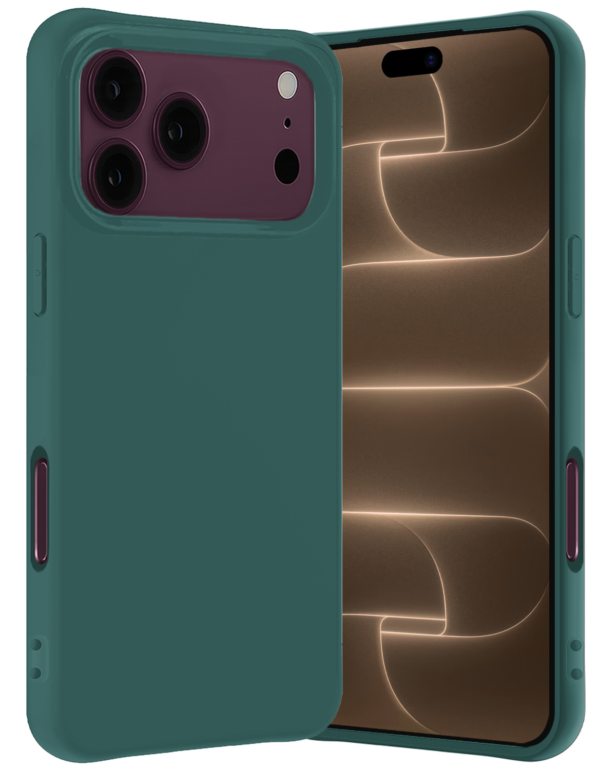 Nomfy Nomfy iPhone 18 Pro Hoesje Siliconen - Donkergroen