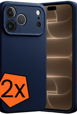Nomfy Nomfy iPhone 18 Pro Hoesje Siliconen - Donkerblauw - 2 PACK