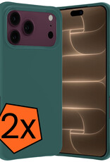 Nomfy Nomfy iPhone 18 Pro Hoesje Siliconen - Donkergroen - 2 PACK