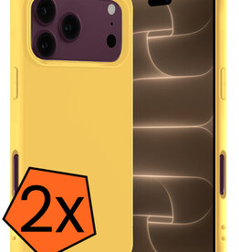 Nomfy Nomfy iPhone 18 Pro Hoesje Siliconen - Geel - 2 PACK