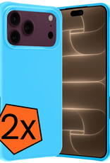 Nomfy Nomfy iPhone 18 Pro Hoesje Siliconen - Lichtblauw - 2 PACK