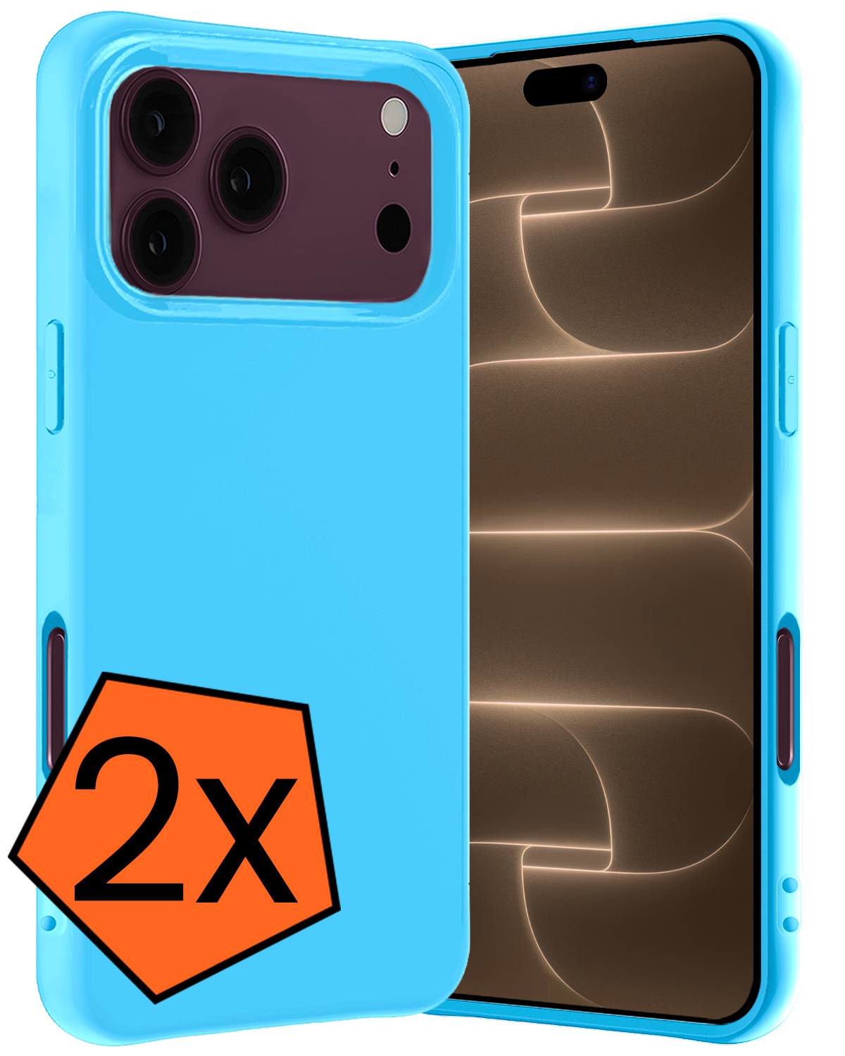 Nomfy Nomfy iPhone 18 Pro Hoesje Siliconen - Lichtblauw - 2 PACK