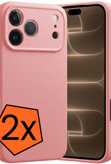 Nomfy Nomfy iPhone 18 Pro Hoesje Siliconen - Lichtroze - 2 PACK
