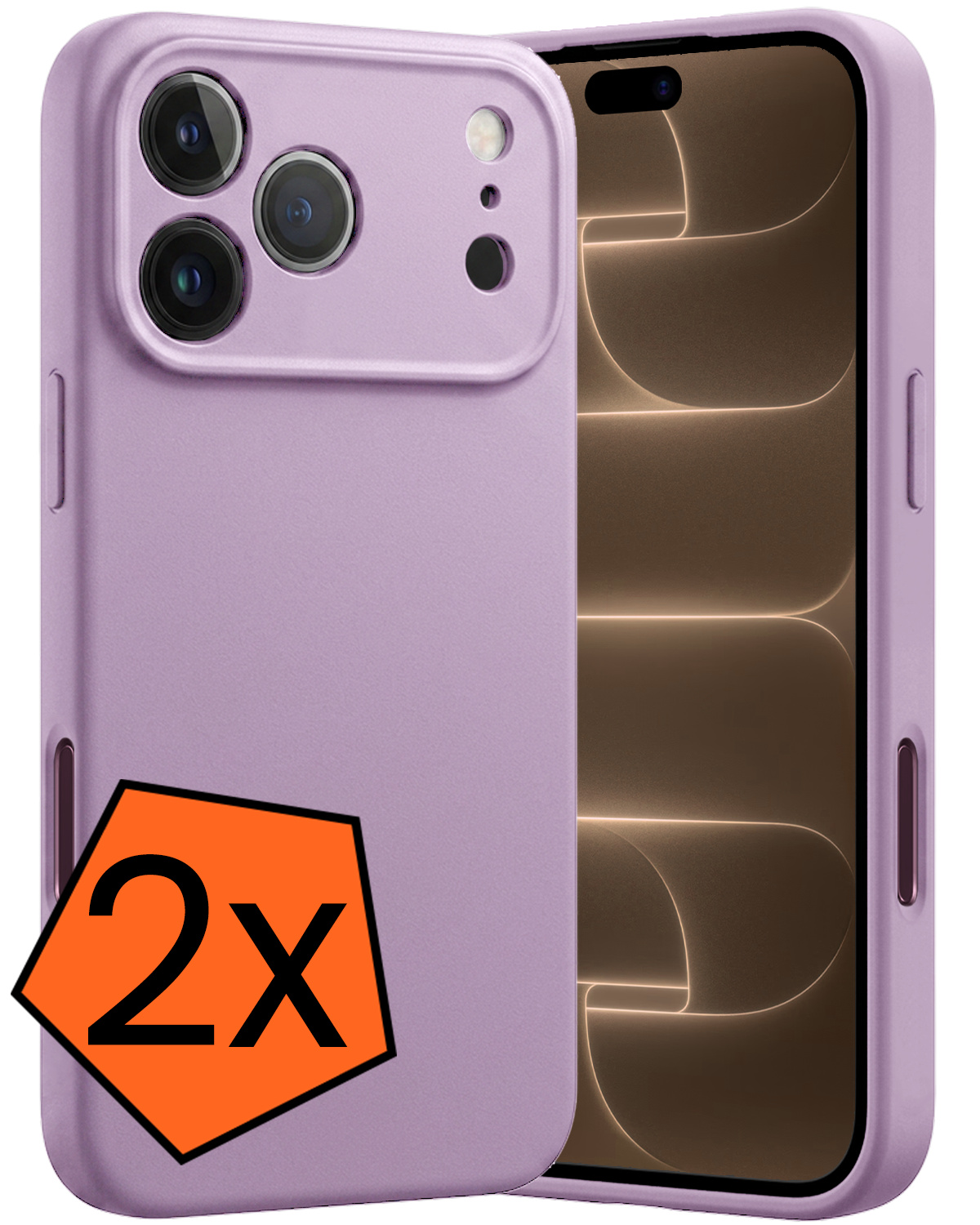 Nomfy Nomfy iPhone 18 Pro Hoesje Siliconen - Lila - 2 PACK