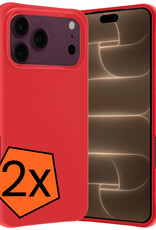 Nomfy Nomfy iPhone 18 Pro Hoesje Siliconen - Rood - 2 PACK