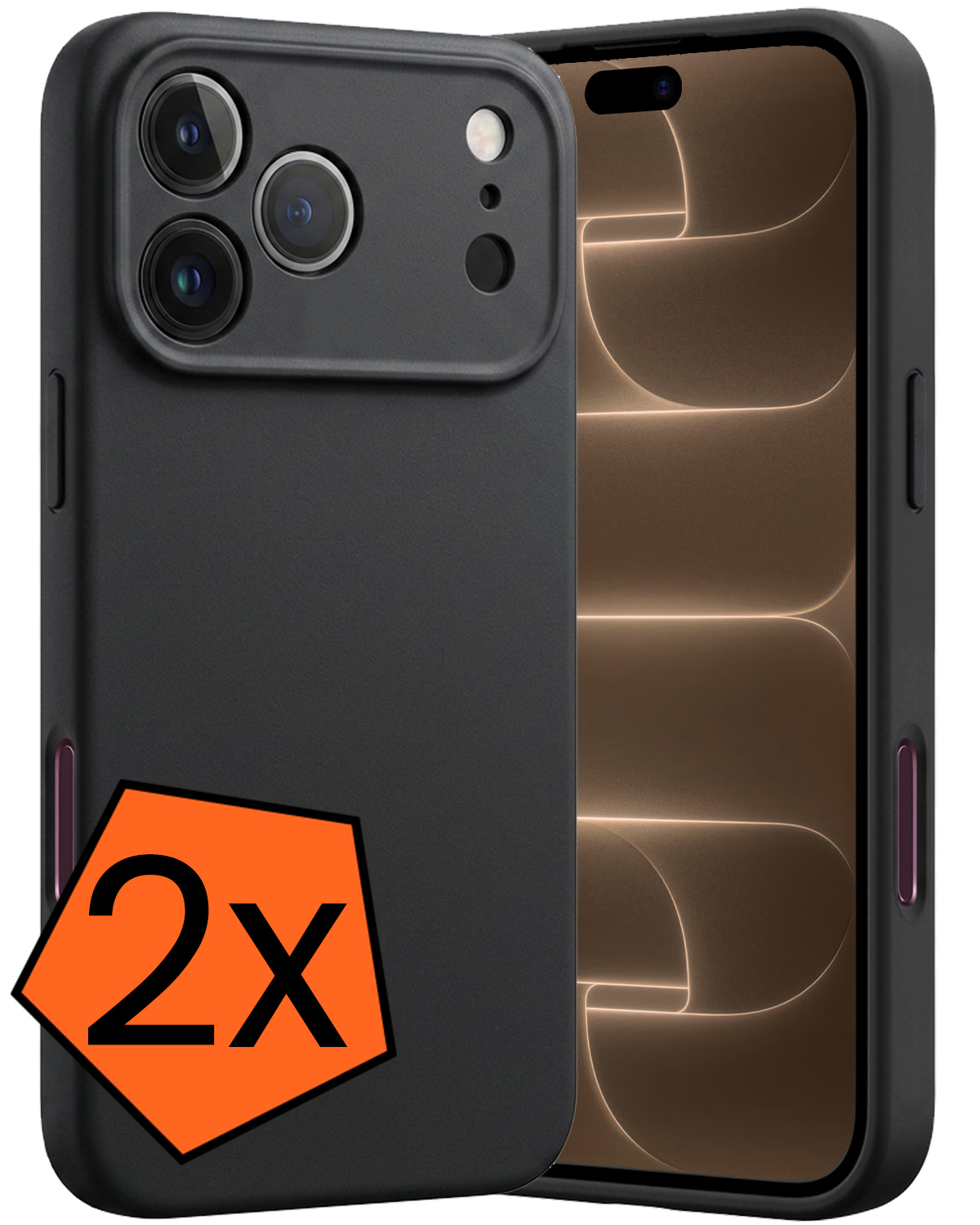 Nomfy Nomfy iPhone 18 Pro Hoesje Siliconen - Zwart - 2 PACK