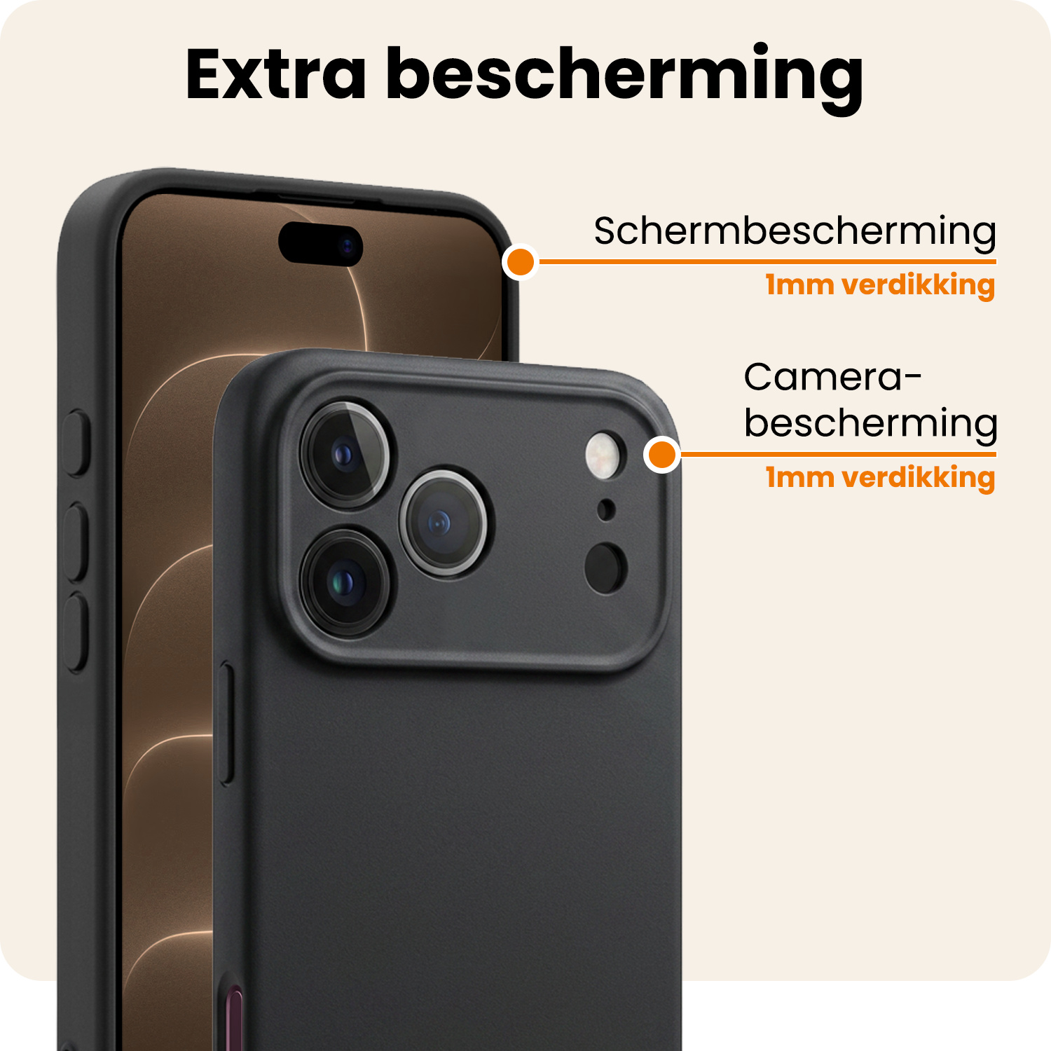 Nomfy Nomfy iPhone 18 Pro Hoesje Siliconen - Zwart - 2 PACK