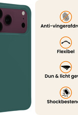 Nomfy Nomfy iPhone 18 Pro Hoesje Siliconen Met Screenprotector Met Dichte Notch - Donkergroen