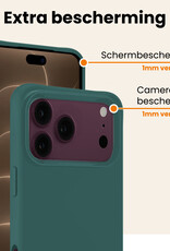 Nomfy Nomfy iPhone 18 Pro Hoesje Siliconen Met Screenprotector Met Dichte Notch - Donkergroen