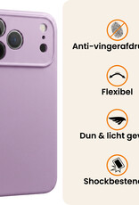 Nomfy Nomfy iPhone 18 Pro Hoesje Siliconen Met Screenprotector Met Dichte Notch - Lila