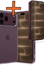 Nomfy Nomfy iPhone 18 Pro Hoesje Siliconen Met Screenprotector Met Dichte Notch - Transparant