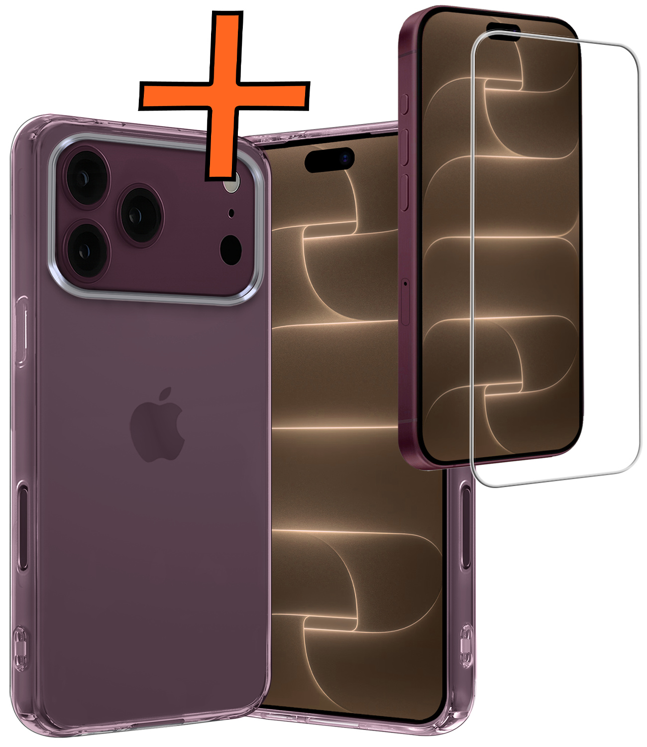 Nomfy Nomfy iPhone 18 Pro Hoesje Siliconen Met Screenprotector Met Dichte Notch - Transparant