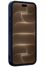 Nomfy Nomfy iPhone 18 Pro Hoesje Siliconen Met 2x Screenprotector Met Dichte Notch - Donkerblauw