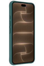 Nomfy Nomfy iPhone 18 Pro Hoesje Siliconen Met 2x Screenprotector Met Dichte Notch - Donkergroen