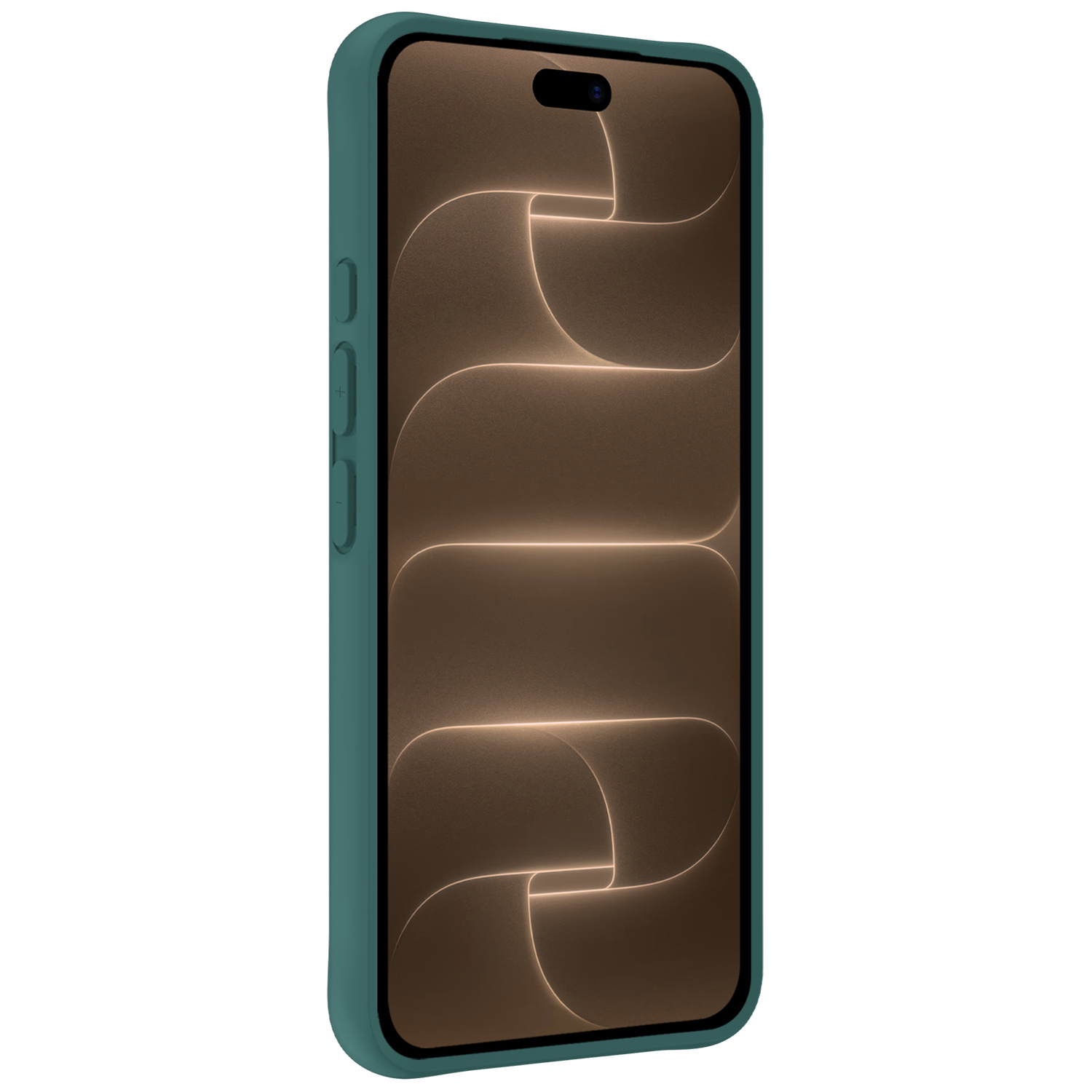 Nomfy Nomfy iPhone 18 Pro Hoesje Siliconen Met 2x Screenprotector Met Dichte Notch - Donkergroen