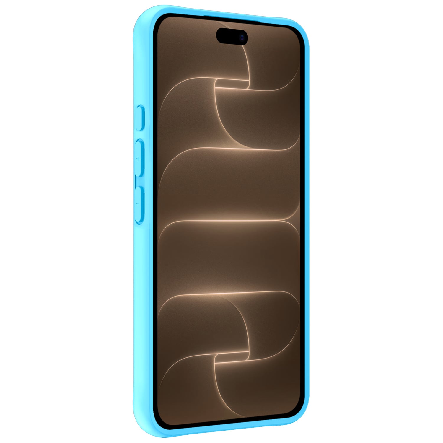 Nomfy Nomfy iPhone 18 Pro Hoesje Siliconen Met 2x Screenprotector Met Dichte Notch - Lichtblauw