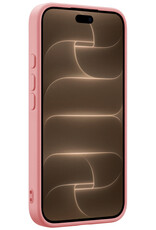 Nomfy Nomfy iPhone 18 Pro Hoesje Siliconen Met 2x Screenprotector Met Dichte Notch - Lichtroze