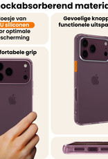 Nomfy Nomfy iPhone 18 Pro Hoesje Siliconen Met 2x Screenprotector Met Dichte Notch - Transparant