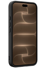 Nomfy Nomfy iPhone 18 Pro Hoesje Siliconen Met 2x Screenprotector Met Dichte Notch - Zwart
