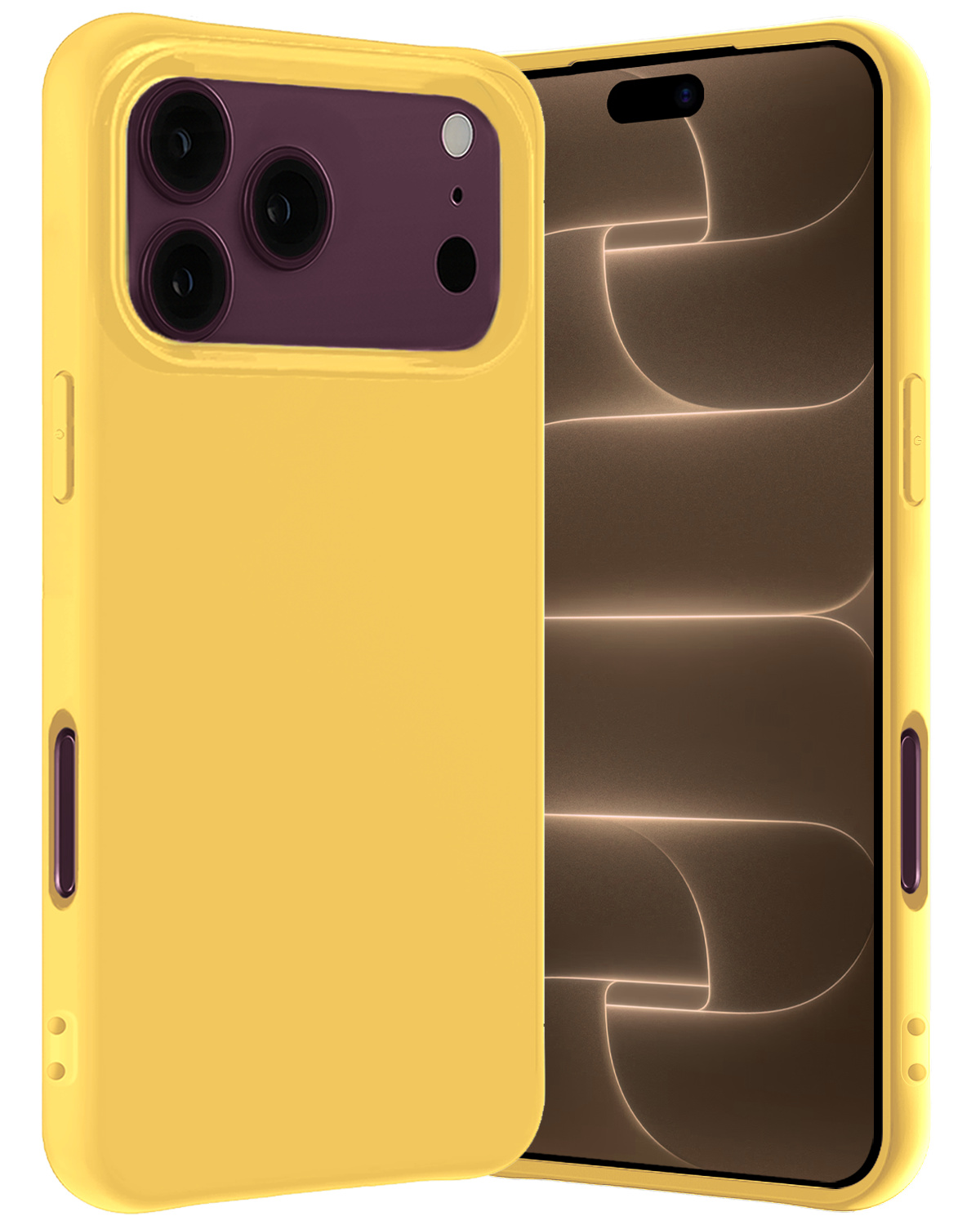 Nomfy Nomfy iPhone 18 Pro Max Hoesje Siliconen - Geel