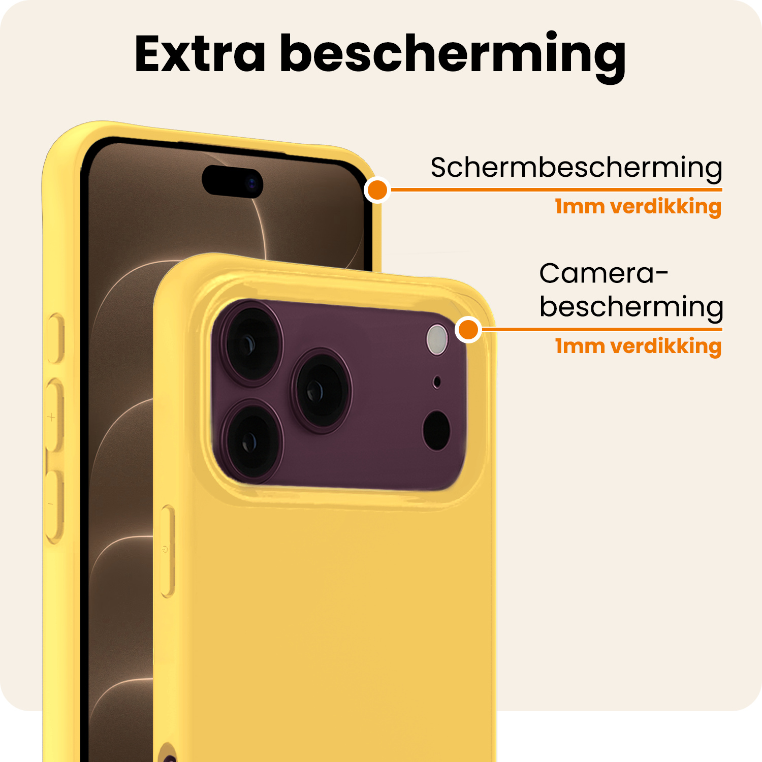 Nomfy Nomfy iPhone 18 Pro Max Hoesje Siliconen - Geel