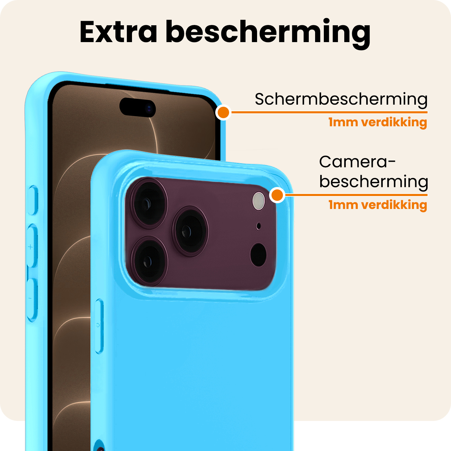 Nomfy Nomfy iPhone 18 Pro Max Hoesje Siliconen - Lichtblauw