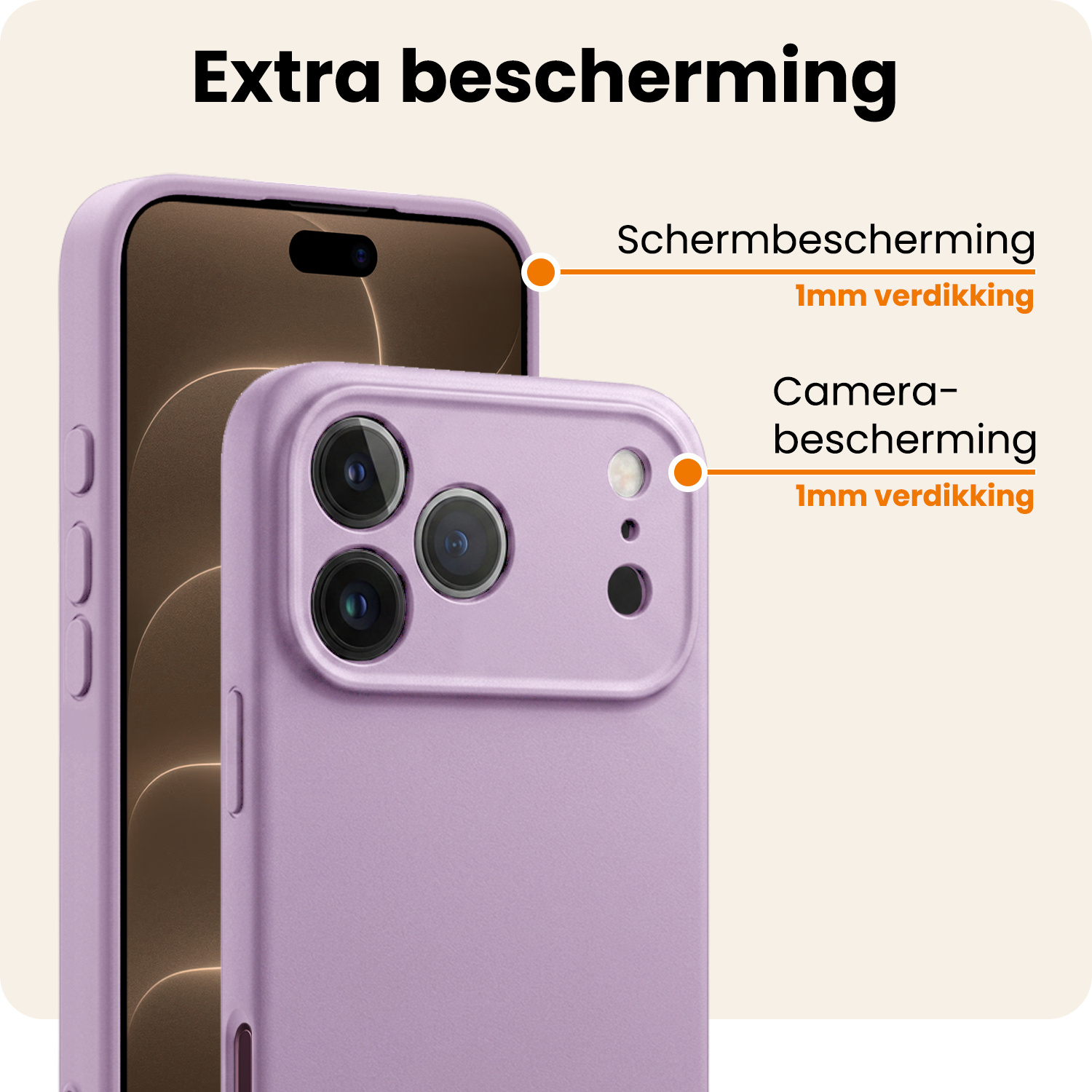 Nomfy Nomfy iPhone 18 Pro Max Hoesje Siliconen - Lila