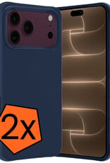 Nomfy Nomfy iPhone 18 Pro Max Hoesje Siliconen - Donkerblauw - 2 PACK