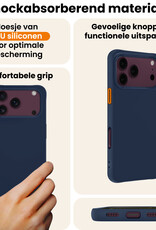 Nomfy Nomfy iPhone 18 Pro Max Hoesje Siliconen - Donkerblauw - 2 PACK