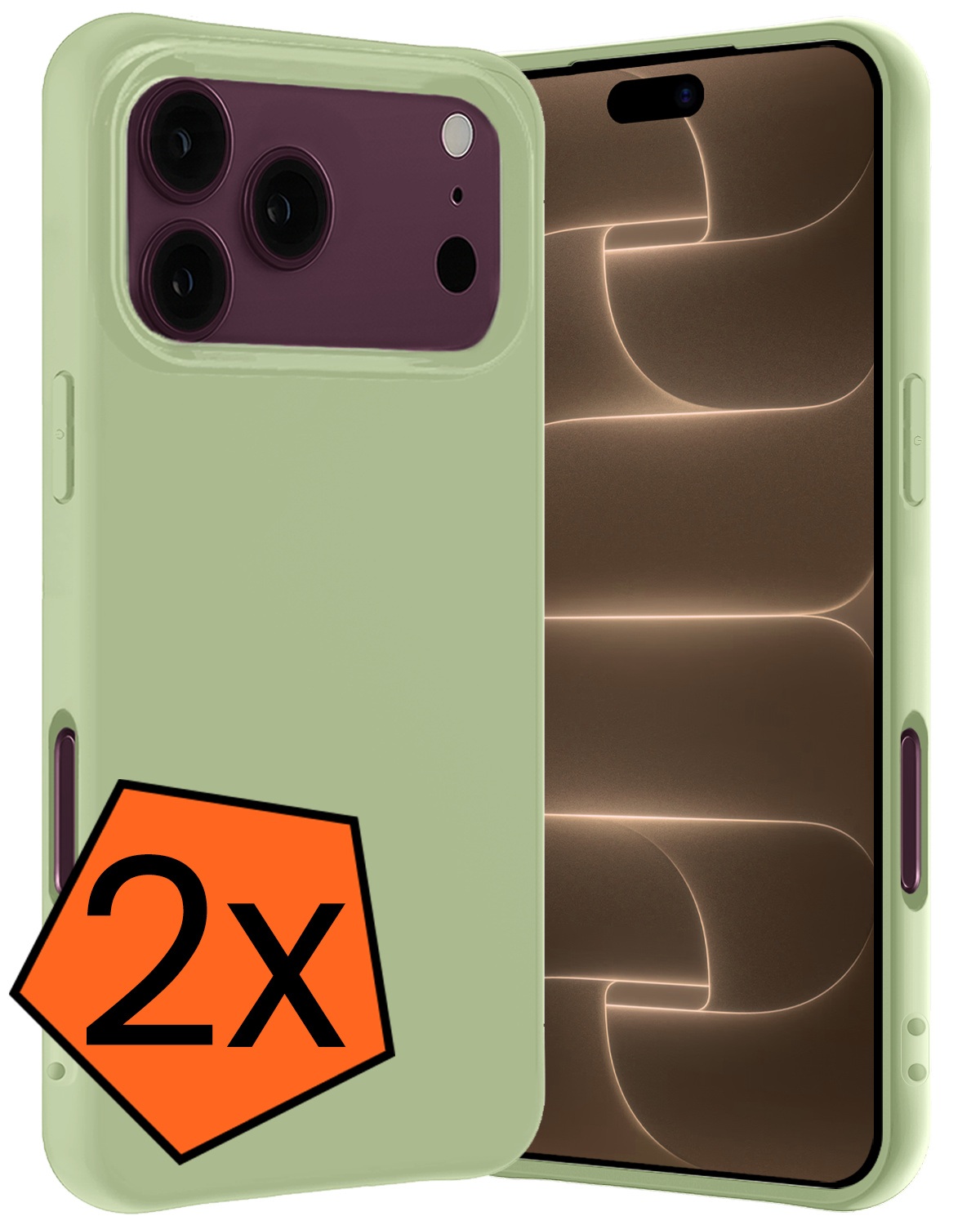 Nomfy Nomfy iPhone 18 Pro Max Hoesje Siliconen - Groen - 2 PACK