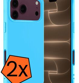 Nomfy Nomfy iPhone 18 Pro Max Hoesje Siliconen - Lichtblauw - 2 PACK