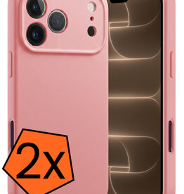 Nomfy Nomfy iPhone 18 Pro Max Hoesje Siliconen - Lichtroze - 2 PACK