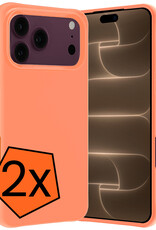 Nomfy Nomfy iPhone 18 Pro Max Hoesje Siliconen - Perzik - 2 PACK