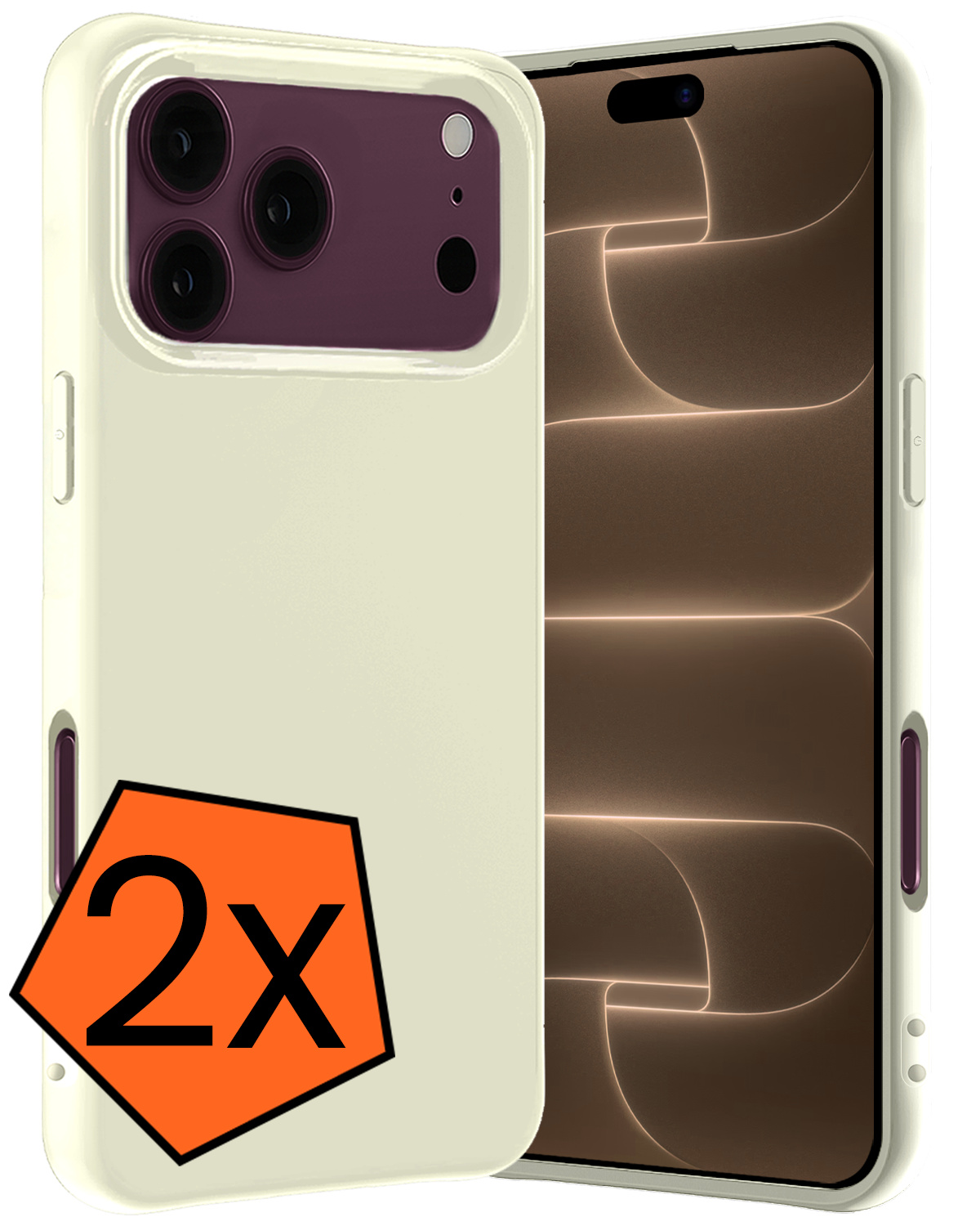 Nomfy Nomfy iPhone 18 Pro Max Hoesje Siliconen - Wit - 2 PACK