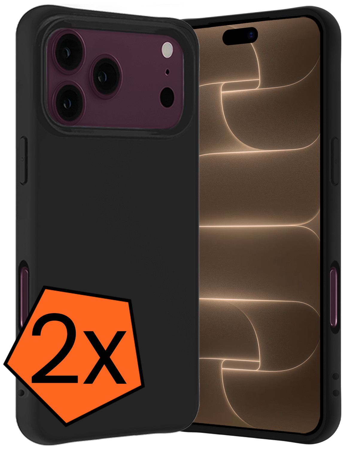 Nomfy Nomfy iPhone 18 Pro Max Hoesje Siliconen - Zwart - 2 PACK