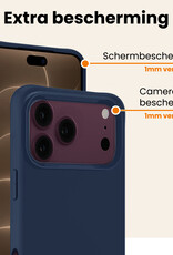 Nomfy Nomfy iPhone 18 Pro Max Hoesje Siliconen Met Screenprotector Met Dichte Notch - Donkerblauw