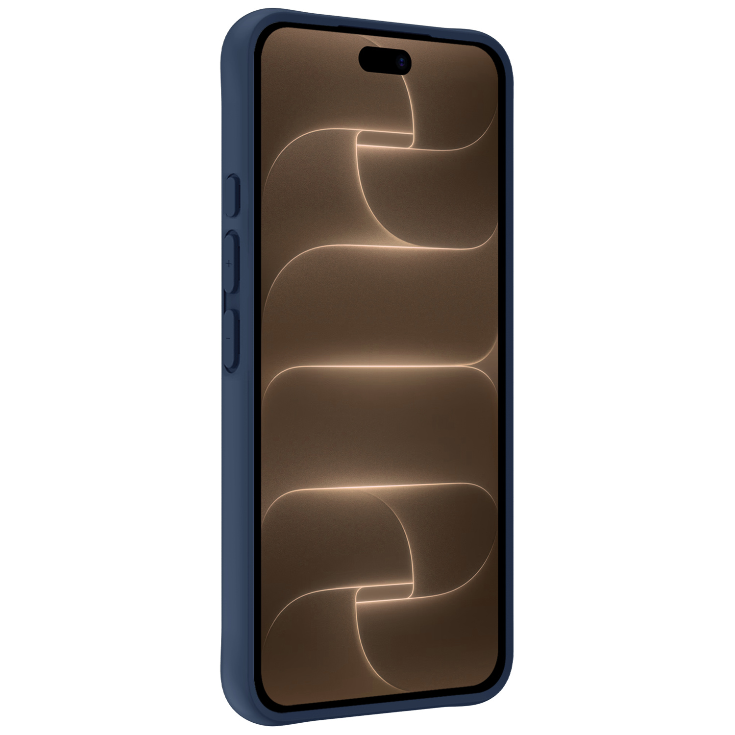 Nomfy Nomfy iPhone 18 Pro Max Hoesje Siliconen Met Screenprotector Met Dichte Notch - Donkerblauw