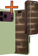 Nomfy Nomfy iPhone 18 Pro Max Hoesje Siliconen Met Screenprotector Met Dichte Notch - Groen