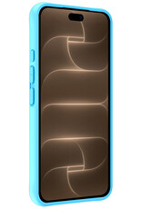 Nomfy Nomfy iPhone 18 Pro Max Hoesje Siliconen Met Screenprotector Met Dichte Notch - Lichtblauw