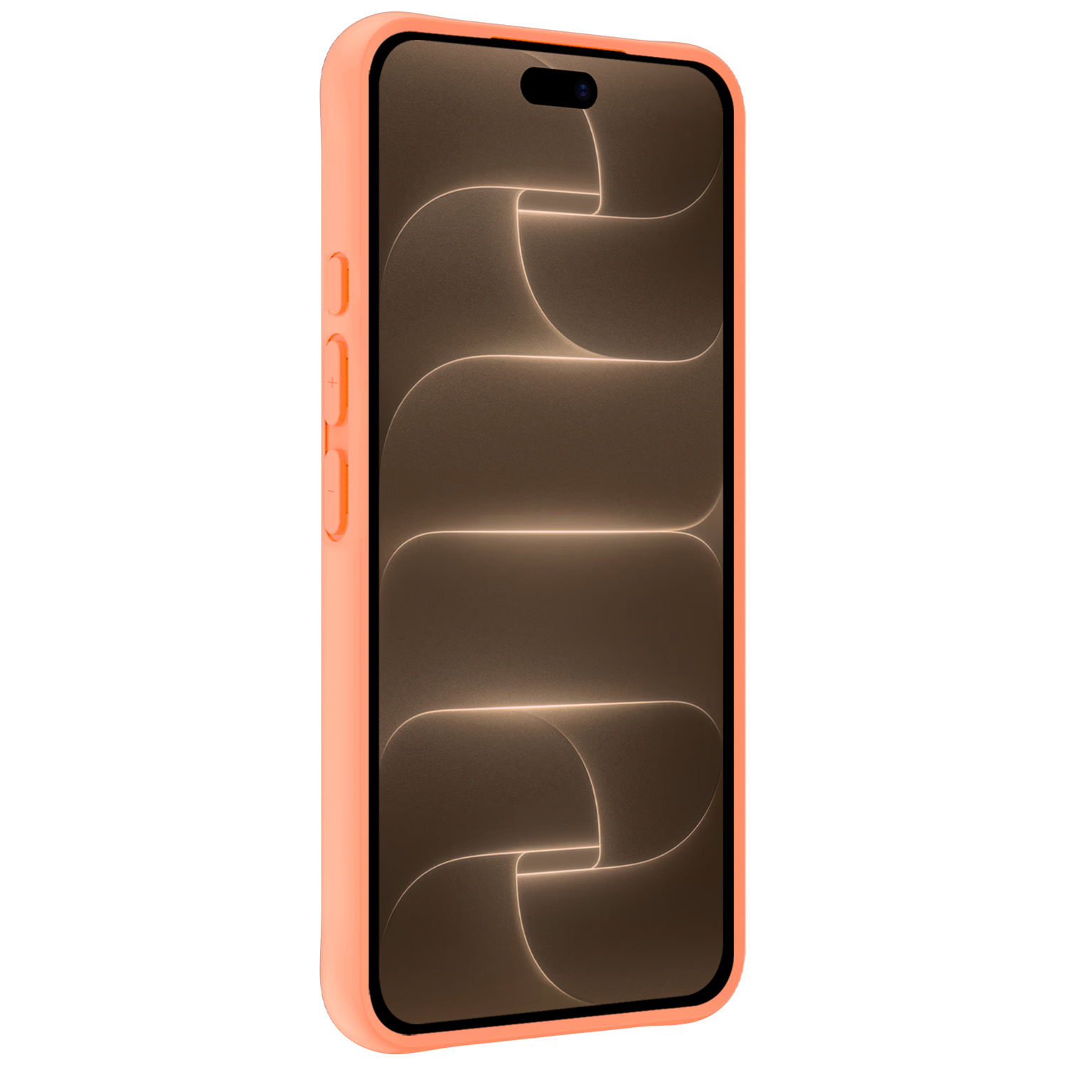 Nomfy Nomfy iPhone 18 Pro Max Hoesje Siliconen Met Screenprotector Met Dichte Notch - Perzik