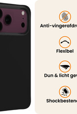 Nomfy Nomfy iPhone 18 Pro Max Hoesje Siliconen Met Screenprotector Met Dichte Notch - Zwart
