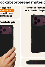 Nomfy Nomfy iPhone 18 Pro Max Hoesje Siliconen Met Screenprotector Met Dichte Notch - Zwart