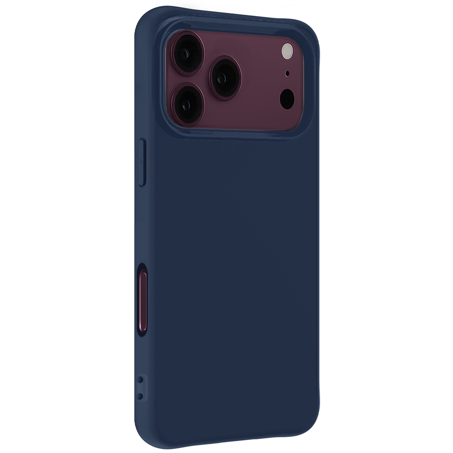 Nomfy Nomfy iPhone 18 Pro Max Hoesje Siliconen Met 2x Screenprotector Met Dichte Notch - Donkerblauw