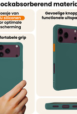 Nomfy Nomfy iPhone 18 Pro Max Hoesje Siliconen Met 2x Screenprotector Met Dichte Notch - Donkergroen