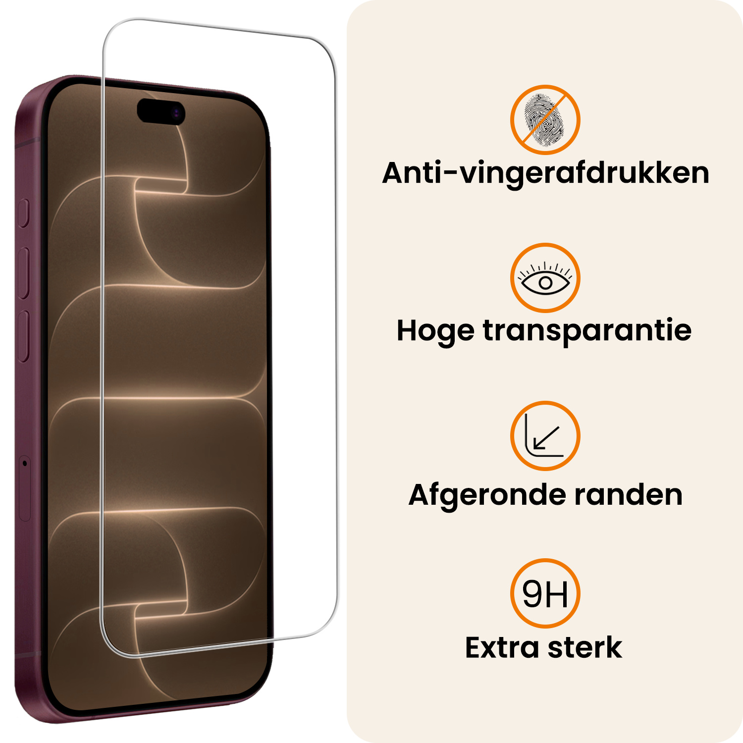 Nomfy Nomfy iPhone 18 Pro Max Hoesje Siliconen Met 2x Screenprotector Met Dichte Notch - Perzik