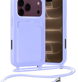 Nomfy Nomfy iPhone 18 Pro Hoesje Pashouder met Koord - Lila