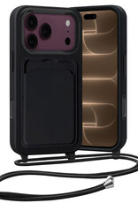 Nomfy Nomfy iPhone 18 Pro Hoesje Pashouder met Koord - Zwart