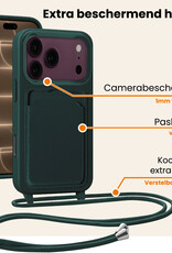 Nomfy Nomfy iPhone 18 Pro Max Hoesje Pashouder met Koord - Donkergroen