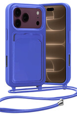 Nomfy Nomfy iPhone 18 Pro Max Hoesje Pashouder met Koord - Fel Blauw