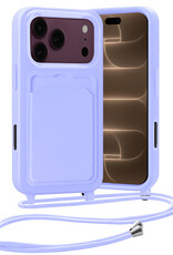 Nomfy Nomfy iPhone 18 Pro Max Hoesje Pashouder met Koord - Lila